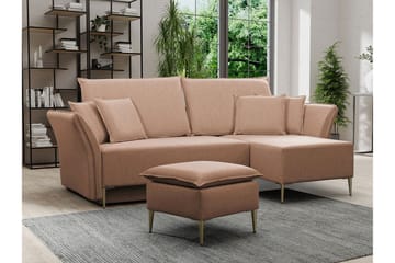 Staffin 3-sits Hörnbäddsoffa NO_BRAND Pink - Møbler - Sofaer - Sovesofaer - Sovesofa divan