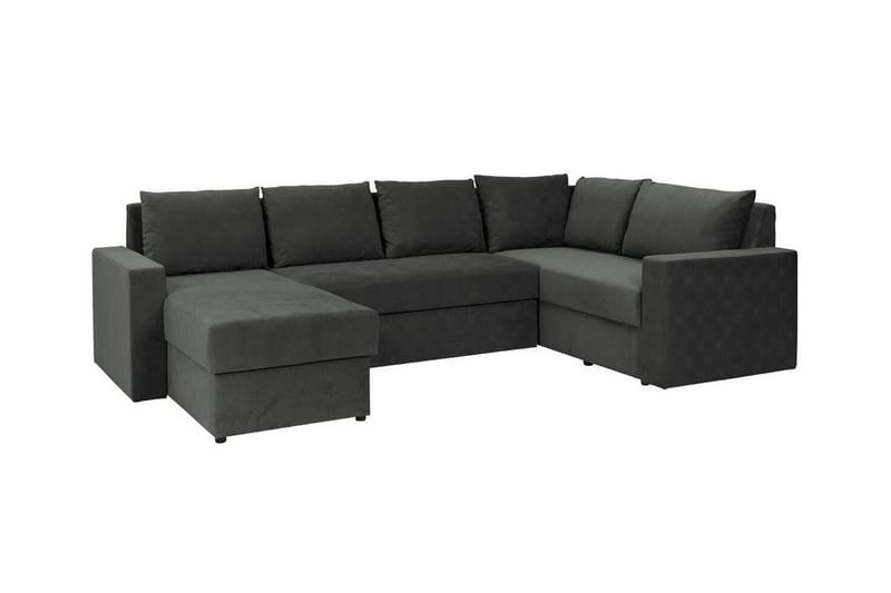 Staffin 4-seters Venstre U-formet Hjørnesovesofa 140x270 cm med Oppbevaring i Stoff, Mørkegrå