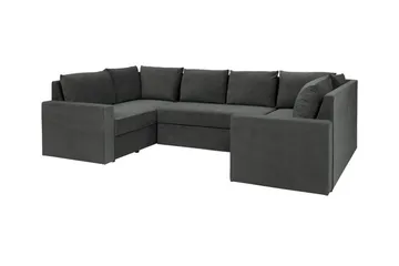 Staffin 4-sits Hörnbäddsoffa Dark grey - Møbler - Sofaer - Sovesofaer - Hjørnesovesofa