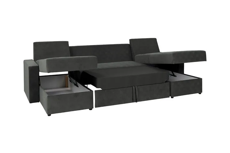 Staffin 4-sits Hörnbäddsoffa Dark grey - Møbler - Sofaer - Sovesofaer - Hjørnesovesofa