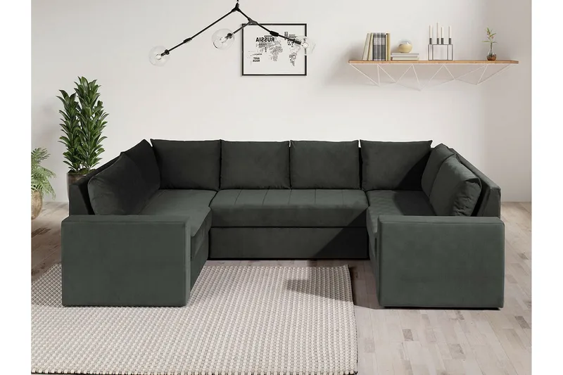 Staffin 4-sits Hörnbäddsoffa Dark grey - Møbler - Sofaer - Sovesofaer - Hjørnesovesofa