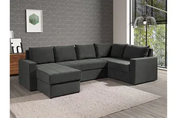Staffin 4-sits Hörnbäddsoffa Dark grey - Møbler - Sofaer - Sovesofaer - Hjørnesovesofa