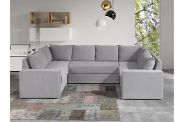 Staffin 4-sits Hörnbäddsoffa Light grey/Dark grey - Møbler - Sofaer - Sovesofaer - Hjørnesovesofa