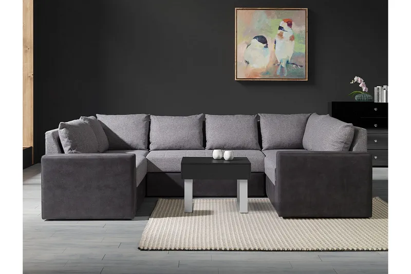 Staffin 4-sits Hörnbäddsoffa Light grey/Dark grey - Møbler - Sofaer - Sovesofaer - Hjørnesovesofa
