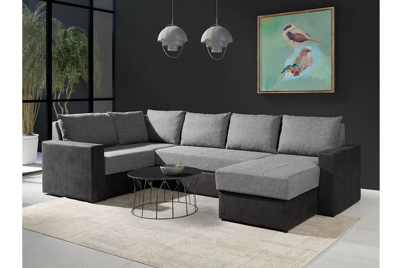 Staffin 4-sits Hörnbäddsoffa Ljusgrå - Møbler - Sofaer - Sovesofaer - Hjørnesovesofa