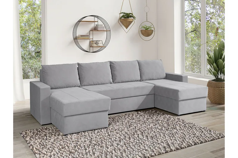 Staffin 4-sits Hörnbäddsoffa Ljusgrå - Møbler - Sofaer - Sovesofaer - Hjørnesovesofa