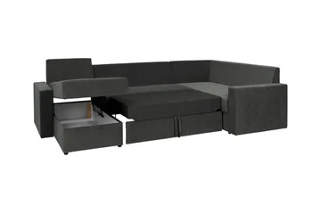 Staffin 4-sits Hörnbäddsoffa NO_BRAND Dark grey - Møbler - Sofaer - Sovesofaer - Hjørnesovesofa