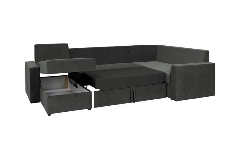 Staffin 4-sits Hörnbäddsoffa NO_BRAND Dark grey - Møbler - Sofaer - Sovesofaer - Hjørnesovesofa