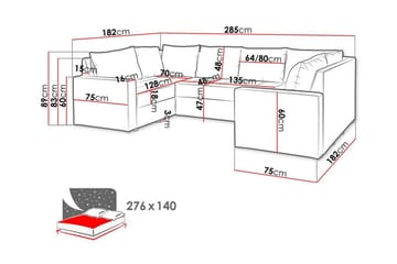 Staffin 4-sits Hörnbäddsoffa NO_BRAND Dark grey - Møbler - Sofaer - Sovesofaer - Hjørnesovesofa
