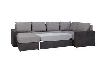 Staffin 4-sits Hörnbäddsoffa NO_BRAND Dark grey - Møbler - Sofaer - Sovesofaer - Hjørnesovesofa