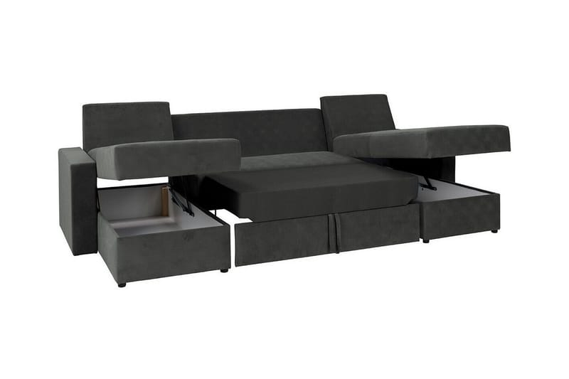 Staffin 4-sits Hörnbäddsoffa NO_BRAND Dark grey - Møbler - Sofaer - Sovesofaer - Sovesofa divan