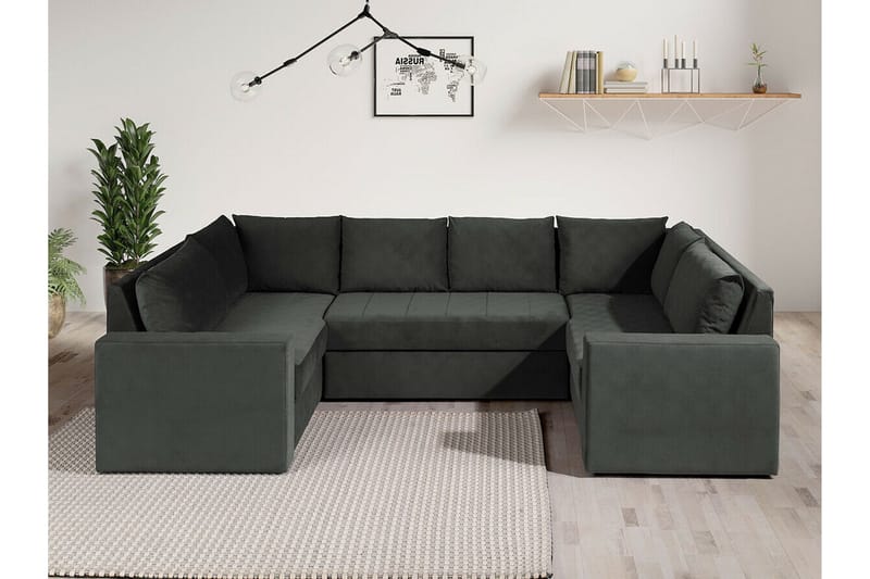 Staffin 4-sits Hörnbäddsoffa NO_BRAND Dark grey - Møbler - Sofaer - Sovesofaer - Hjørnesovesofa
