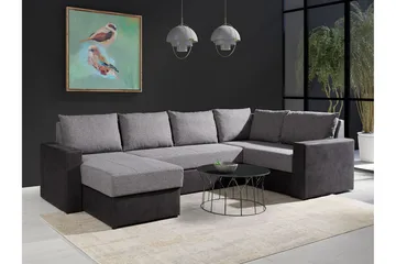 Staffin 4-sits Hörnbäddsoffa NO_BRAND Dark grey/Light grey - Møbler - Sofaer - Sovesofaer - Hjørnesovesofa