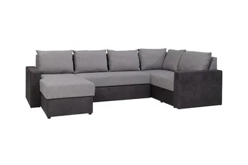 Staffin 4-sits Hörnbäddsoffa NO_BRAND Dark grey/Light grey - Møbler - Sofaer - Sovesofaer - Hjørnesovesofa