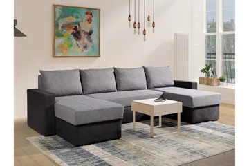 Staffin 4-sits Hörnbäddsoffa NO_BRAND Light grey/Dark grey - Møbler - Sofaer - Sovesofaer - Sovesofa divan