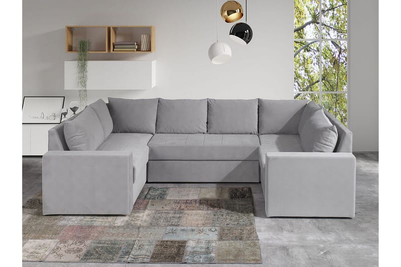 Staffin 4-sits Hörnbäddsoffa NO_BRAND Light grey/Dark grey - Møbler - Sofaer - Sovesofaer - Hjørnesovesofa