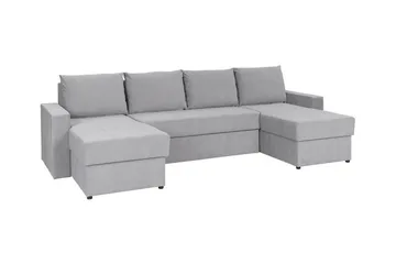 Staffin 4-sits Hörnbäddsoffa NO_BRAND Ljusgrå - Møbler - Sofaer - Sovesofaer - Sovesofa divan