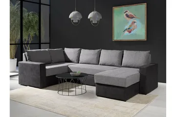 Staffin 4-sits Hörnbäddsoffa NO_BRAND Ljusgrå - Møbler - Sofaer - Sovesofaer - Hjørnesovesofa