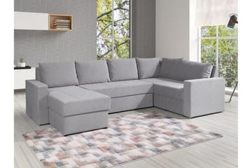 Staffin 4-sits Hörnbäddsoffa NO_BRAND Ljusgrå - Møbler - Sofaer - Sovesofaer - Hjørnesovesofa