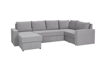 Staffin 4-sits Hörnbäddsoffa NO_BRAND Ljusgrå - Møbler - Sofaer - Sovesofaer - Hjørnesovesofa
