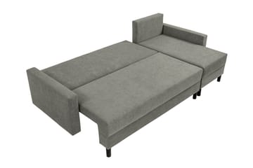 Summerhill 3-seter Høyrevendt Hjørnesovesofa med Oppbevaring i Stoff med Treramme - Svart - Møbler - Sofaer - Sovesofaer - Sovesofa divan