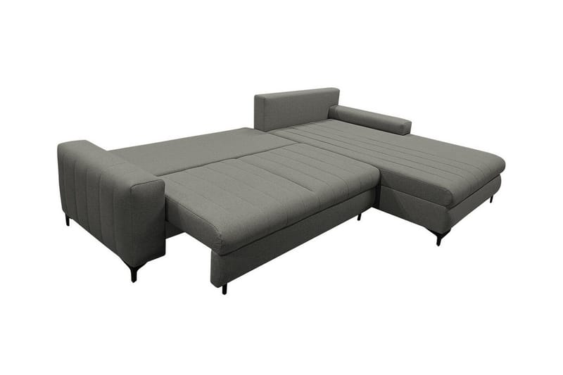 Talby 3-seter Høyre L-formet Hjørnesovesofa 135x255 cm med Oppbevaring i Stoff - Grå - Møbler - Sofaer - Sovesofaer - Sovesofa divan