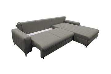 Talby 3-seter Høyre L-formet Hjørnesovesofa 135x255 cm med Oppbevaring i Stoff - Grå - Møbler - Sofaer - Sovesofaer - Sovesofa divan