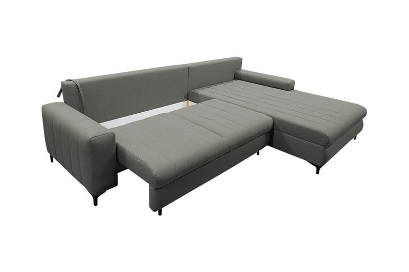 Talby 3-seter Høyre Sovesofa 135x255 cm med Oppbevaring i Stoff - Grå - Møbler - Sofaer - Sovesofaer - Sovesofa divan