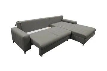 Talby 3-seter Høyre Sovesofa 135x255 cm med Oppbevaring i Stoff - Gråbeige - Møbler - Sofaer - Sovesofaer - Sovesofa divan