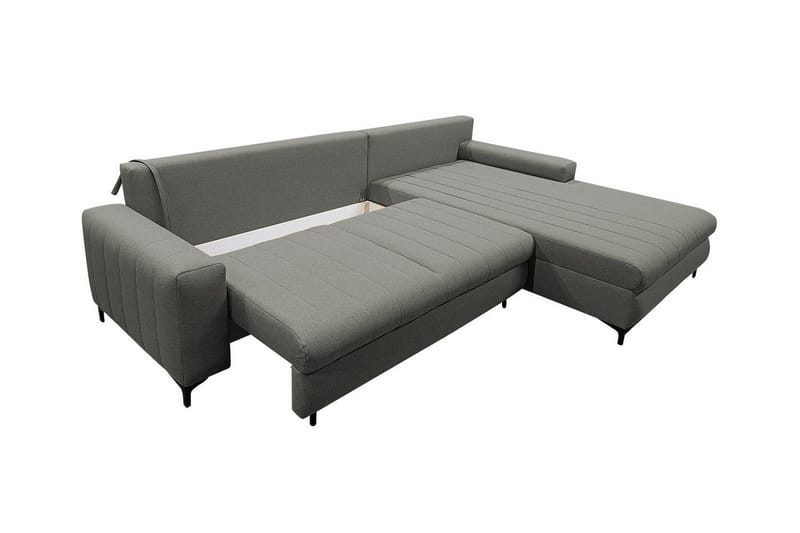 Talby 3-seter Høyre Sovesofa 135x255 cm med Oppbevaring i Stoff - Gråbeige - Møbler - Sofaer - Sovesofaer - Sovesofa divan