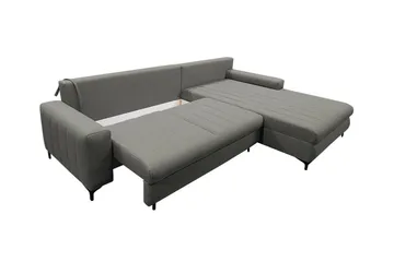 Talby 3-seter Høyre Sovesofa med Oppbevaring og Kanalsteppet i Stoff - Beige - Møbler - Sofaer - Sovesofaer - Sovesofa divan