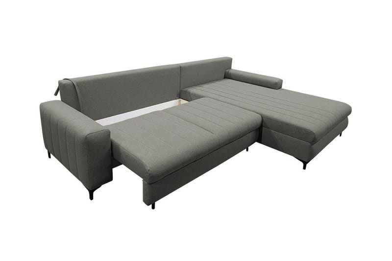 Talby 3-seter Høyre Sovesofa med Oppbevaring og Kanalsteppet i Stoff - Beige - Møbler - Sofaer - Sovesofaer - Sovesofa divan