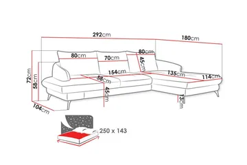 Telford 3-seters Hjørnesovesofa - Møbler - Sofaer - Sovesofaer - Sovesofa divan