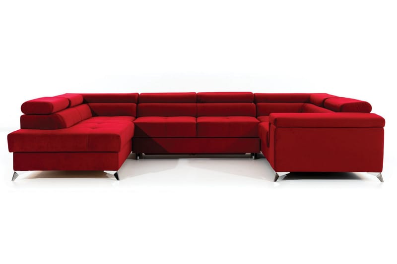 Theriago Hjørnesovesofa med Divan Venstre, Rød
