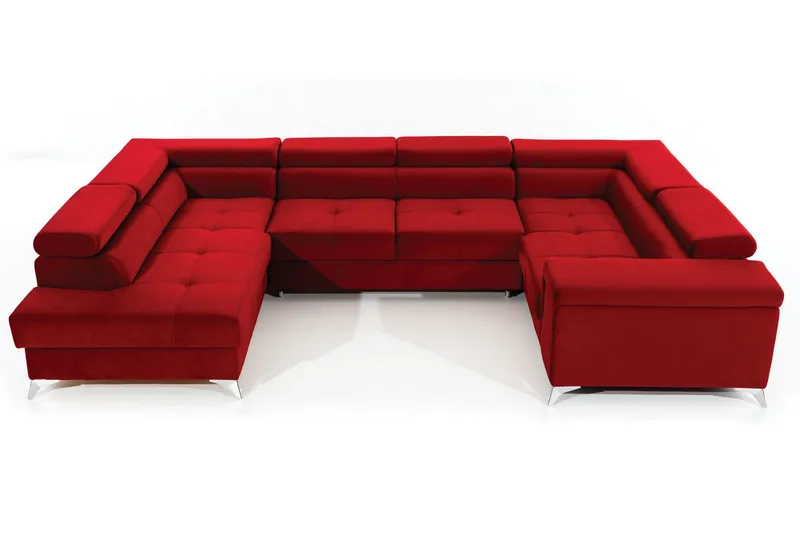 Theriago Hjørnesovesofa med Divan Venstre - Rød - Møbler - Sofaer - Sovesofaer - Hjørnesovesofa