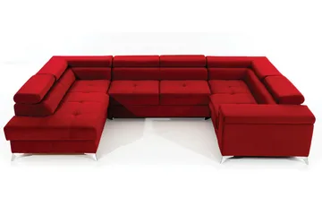 Theriago Hjørnesovesofa med Divan Venstre - Rød - Møbler - Sofaer - Sovesofaer - Hjørnesovesofa