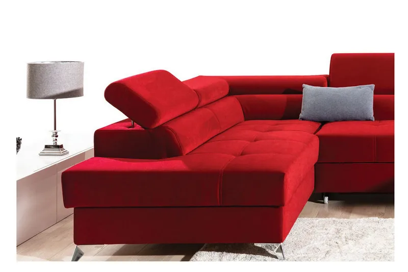 Theriago Hjørnesovesofa med Divan Venstre - Rød - Møbler - Sofaer - Sovesofaer - Hjørnesovesofa