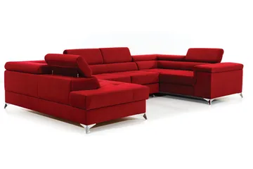 Theriago Hjørnesovesofa med Divan Venstre - Rød - Møbler - Sofaer - Sovesofaer - Hjørnesovesofa