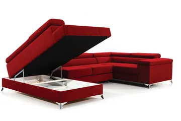 Theriago Hjørnesovesofa med Divan Venstre - Rød - Møbler - Sofaer - Sovesofaer - Hjørnesovesofa