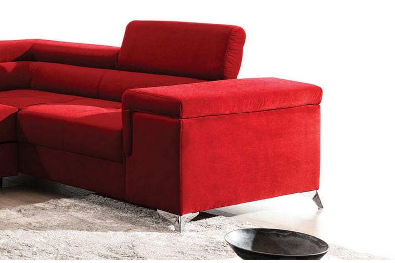 Theriago Hjørnesovesofa med Divan Venstre - Rød - Møbler - Sofaer - Sovesofaer - Hjørnesovesofa