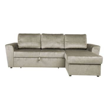 Hjørnesovesofa Tjörnö fløyel - beige fløyel - Møbler - Sofaer - Sovesofaer - Hjørnesovesofa