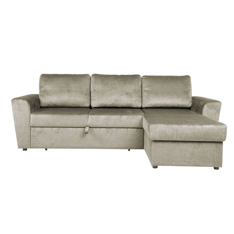 Hjørnesovesofa Tjörnö fløyel - beige fløyel - Møbler - Sofaer - Sovesofaer - Hjørnesovesofa
