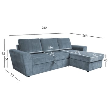 Hjørnesovesofa Tjörnö - Grå - Møbler - Sofaer - Sovesofaer - Sovesofa divan