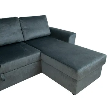 Hjørnesovesofa Tjörnö - Grønn fløyel - Møbler - Sofaer - Sovesofaer - Hjørnesovesofa