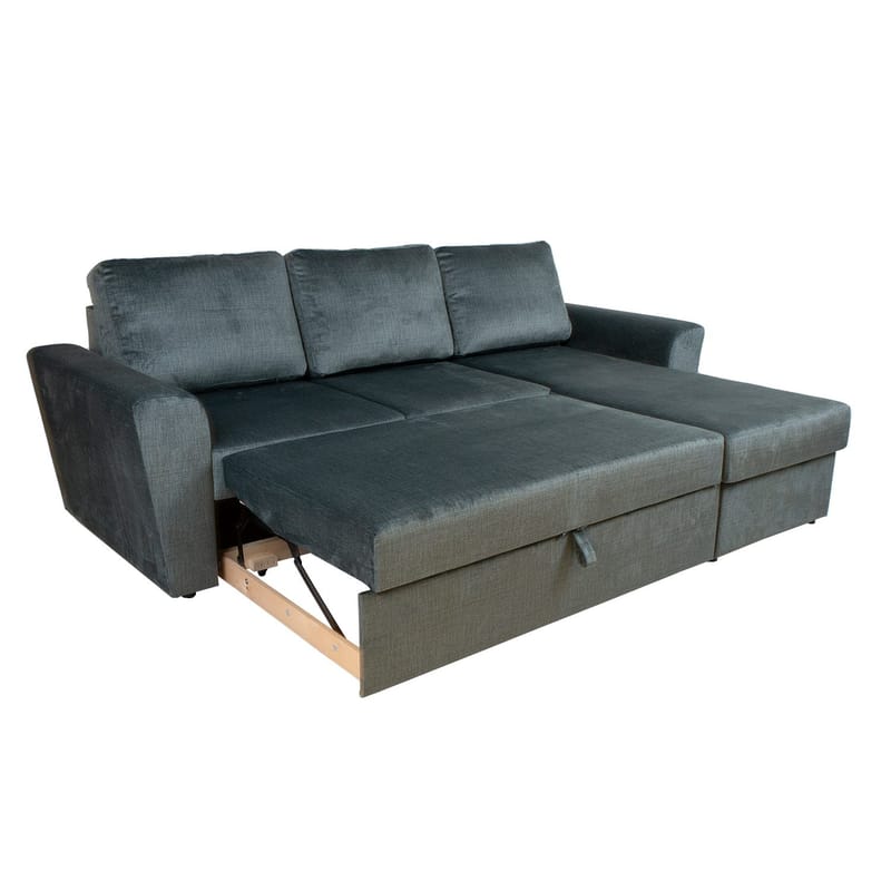 Hjørnesovesofa Tjörnö - Grønn fløyel - Møbler - Sofaer - Sovesofaer - Hjørnesovesofa