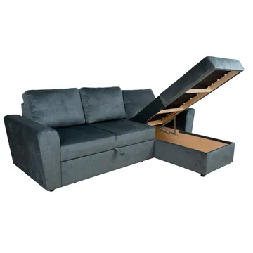 Hjørnesovesofa Tjörnö - Grønn fløyel - Møbler - Sofaer - Sovesofaer - Hjørnesovesofa