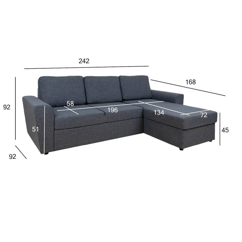Hjørnesovesofa Tjörnö - Mørk grå - Møbler - Sofaer - Sovesofaer - Sovesofa divan