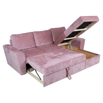Hjørnesovesofa Tjörnö - Rosa - Møbler - Sofaer - Sovesofaer - Hjørnesovesofa