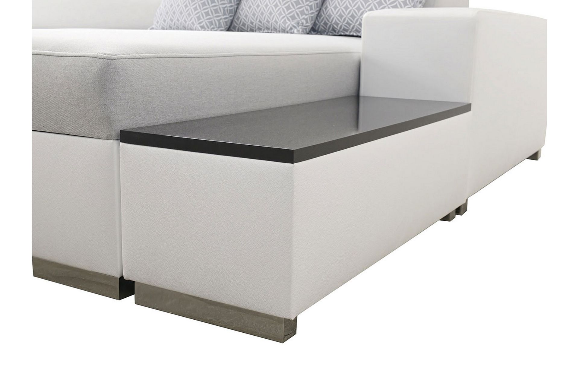 U-Sovesofa Zane Divan Venstre - Hvit/Lysgrå - Møbler - Sofaer - Sovesofaer - Hjørnesovesofa