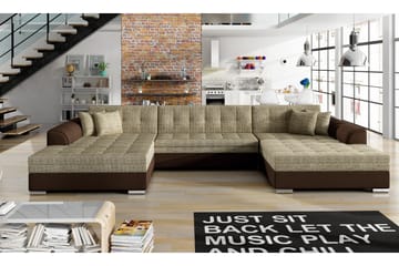 Ventolia Hjørnesovesofa - Beige/Brun - Møbler - Sofaer - Sovesofaer - Langsgående sovesofa